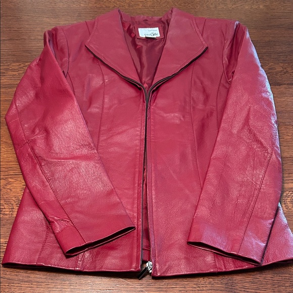 East 5th Jackets & Blazers - East 5th Deep Red Leather Jacket
